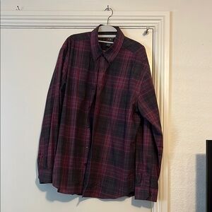 Plaid Men's Shirt - Red and Black